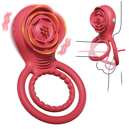 Rose Penis' Ring Sex Vibrator Toy