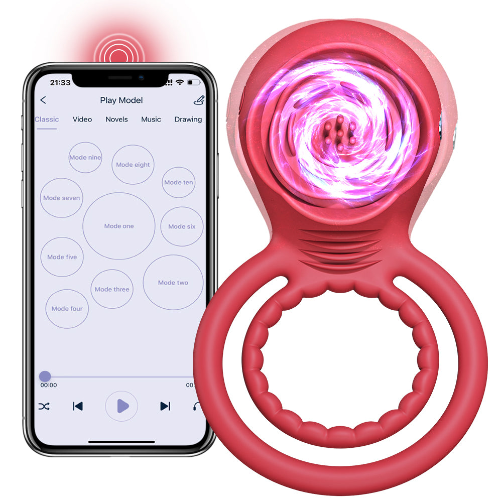 Rose Penis' Ring Sex Vibrator Toy