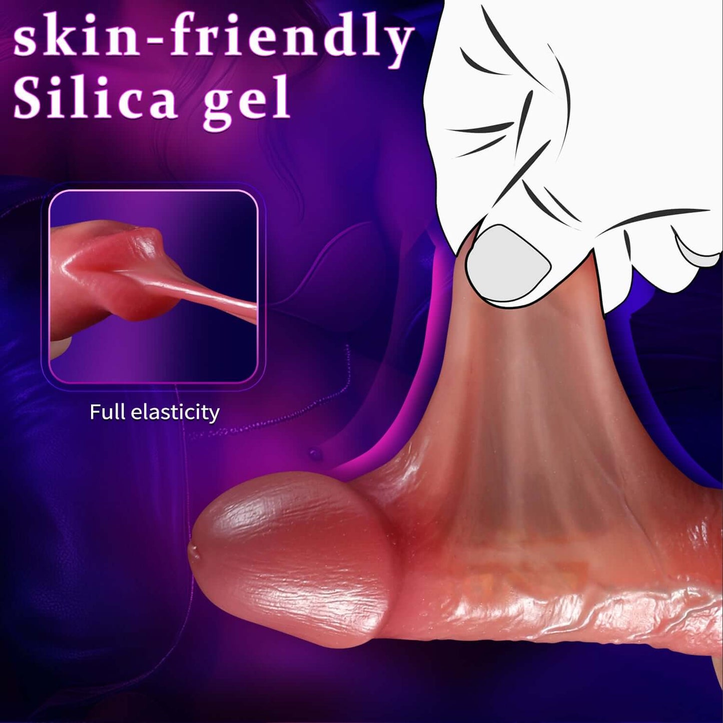 Realistic Vibrating Stimulation Thrusting Dildo Vibrator & Tongue Sex Toy