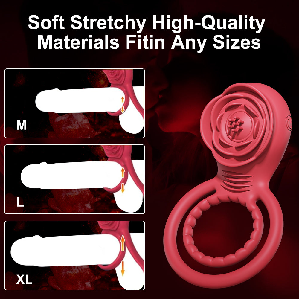 Rose Penis' Ring Sex Vibrator Toy