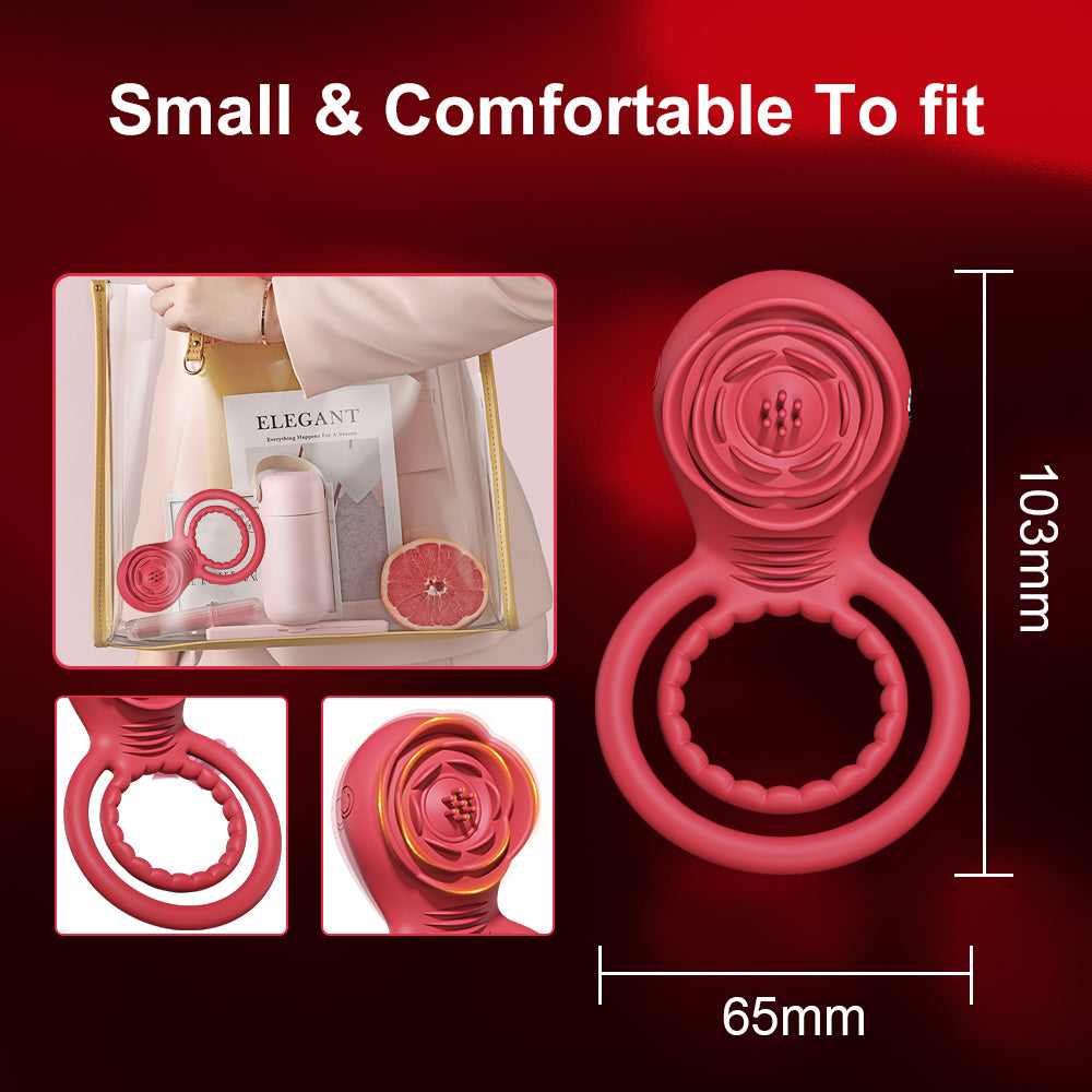 Rose Penis' Ring Sex Vibrator Toy