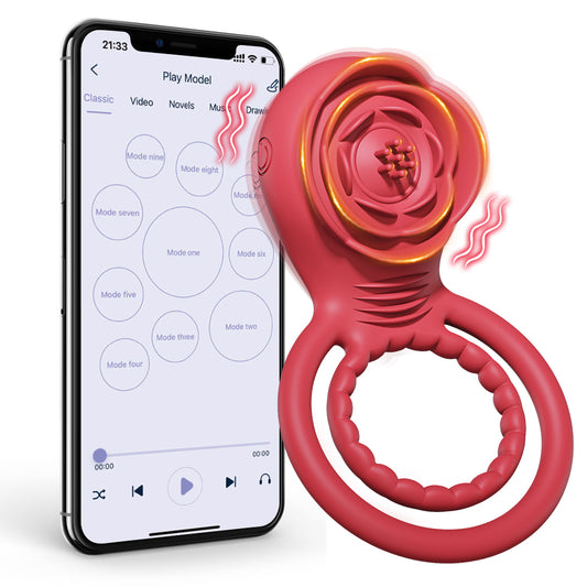Rose Penis' Ring Sex Vibrator Toy
