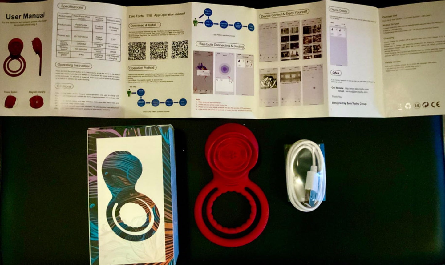 Rose Penis' Ring Sex Vibrator Toy