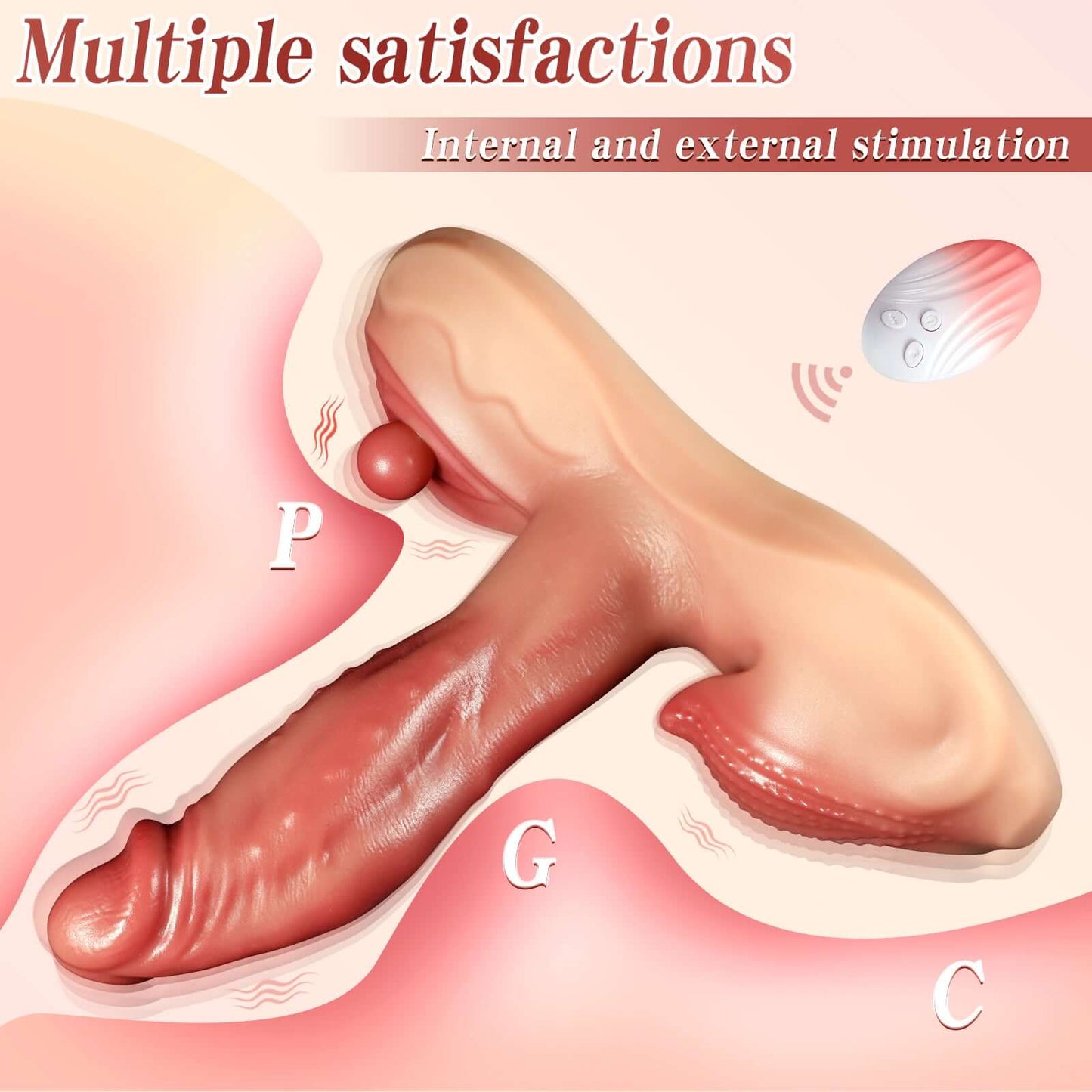 4-in-1 rose vibrator with tapping and thrusting functions