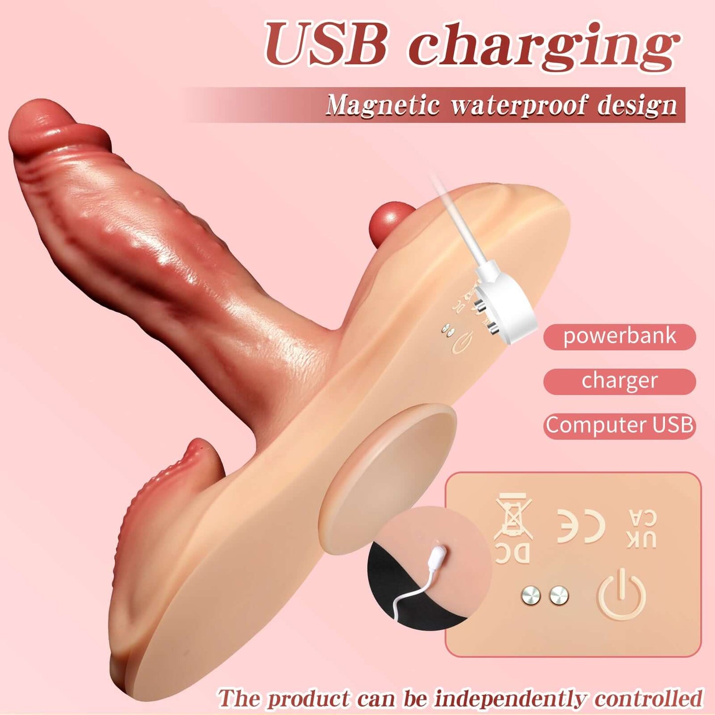 4-in-1 rose vibrator with tapping and thrusting functions
